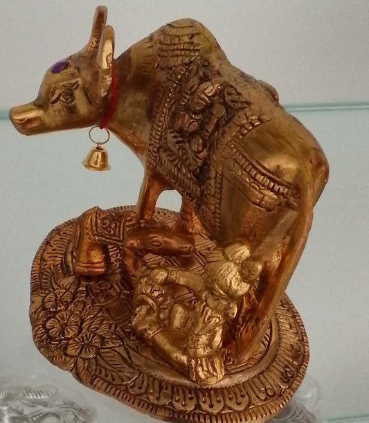 Kamdhenu & Calf with Kanha