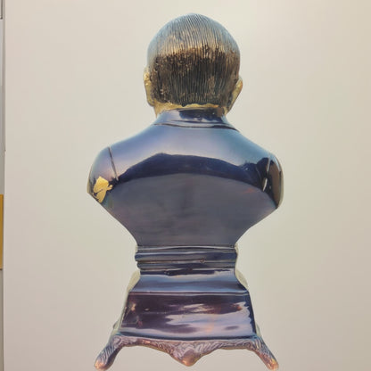 Bust sculpture on a white background