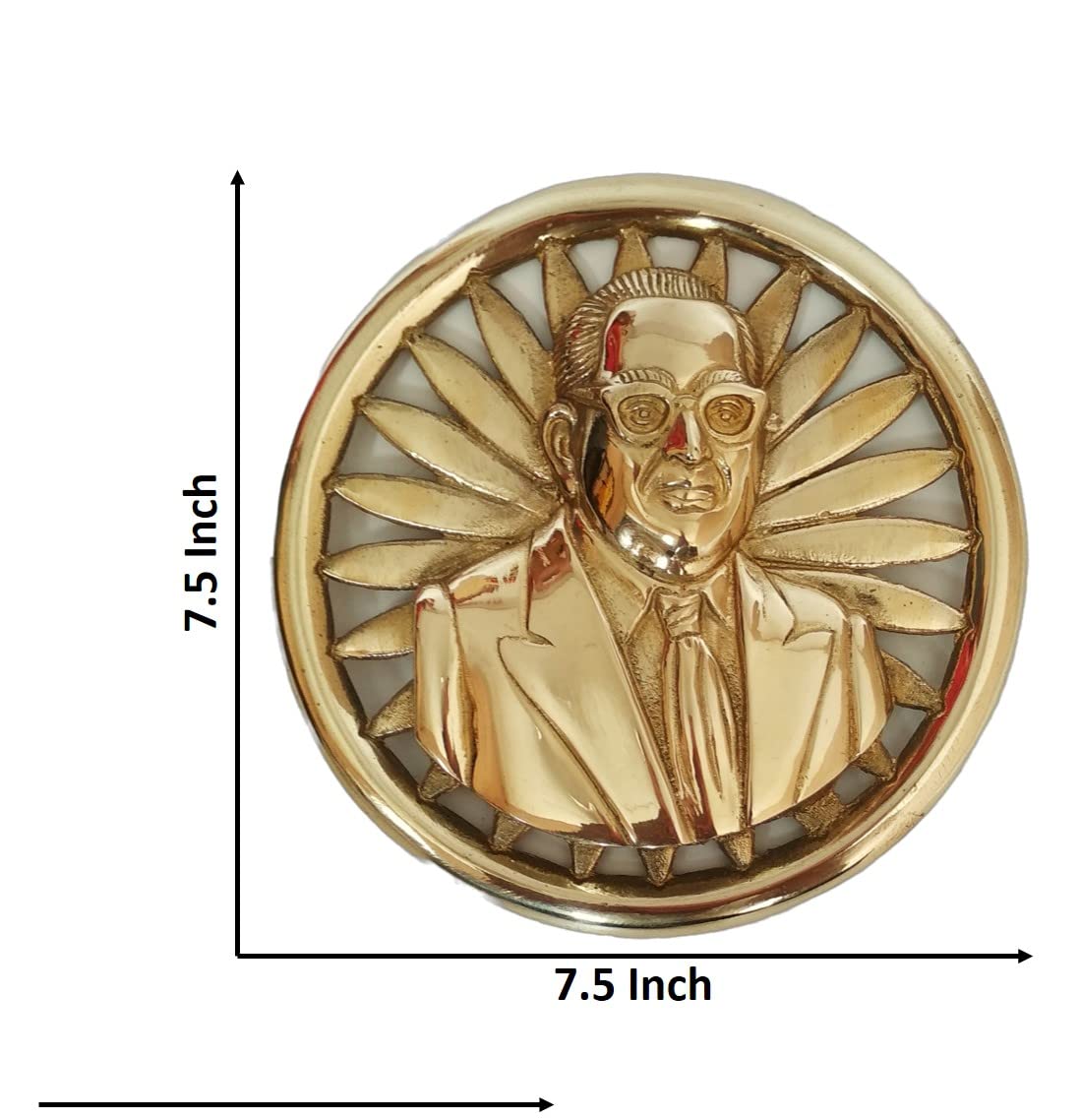 Dr Babasaheb Ambedkar Brass Statue on Ashok Chakra Wall Mount