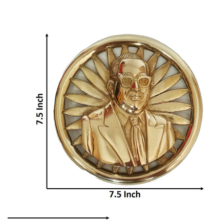 Dr Babasaheb Ambedkar Brass Statue on Ashok Chakra Wall Mount
