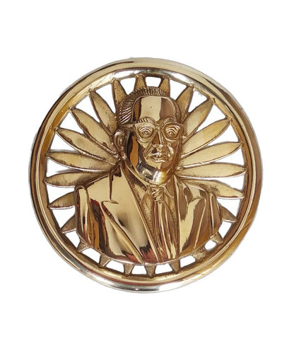 Dr Babasaheb Ambedkar Brass Statue on Ashok Chakra Wall Mount