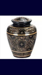 Black & Golden Cremation Printed Urn for Adult Ashes