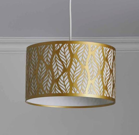 Laser Cut Metal Leaf Shade Golden Hanging Lamp – Elegant Pendant Light