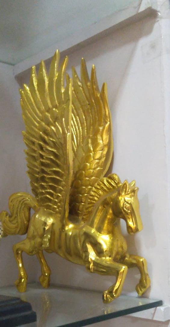 Bronze Fengshui Pegasus Statue Metal Handicraft Home