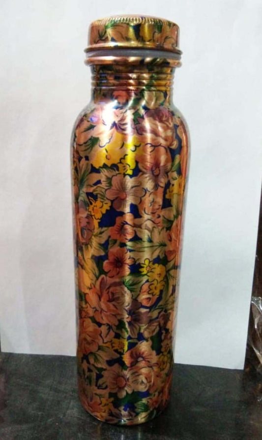 Printed Copper Water Bottle – Ayurvedic Wellness & Stylish Hydration