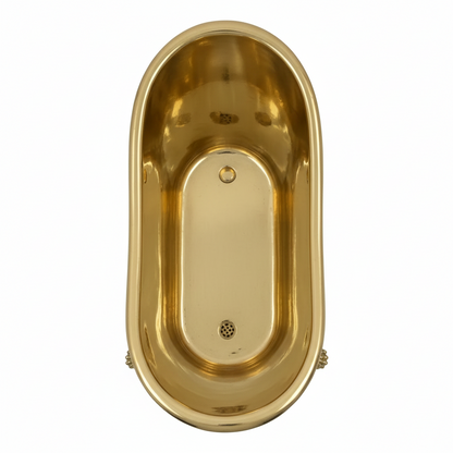 Gold bathtub on a white background