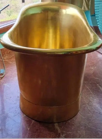 72" Golden Copper Freestanding Bathtub