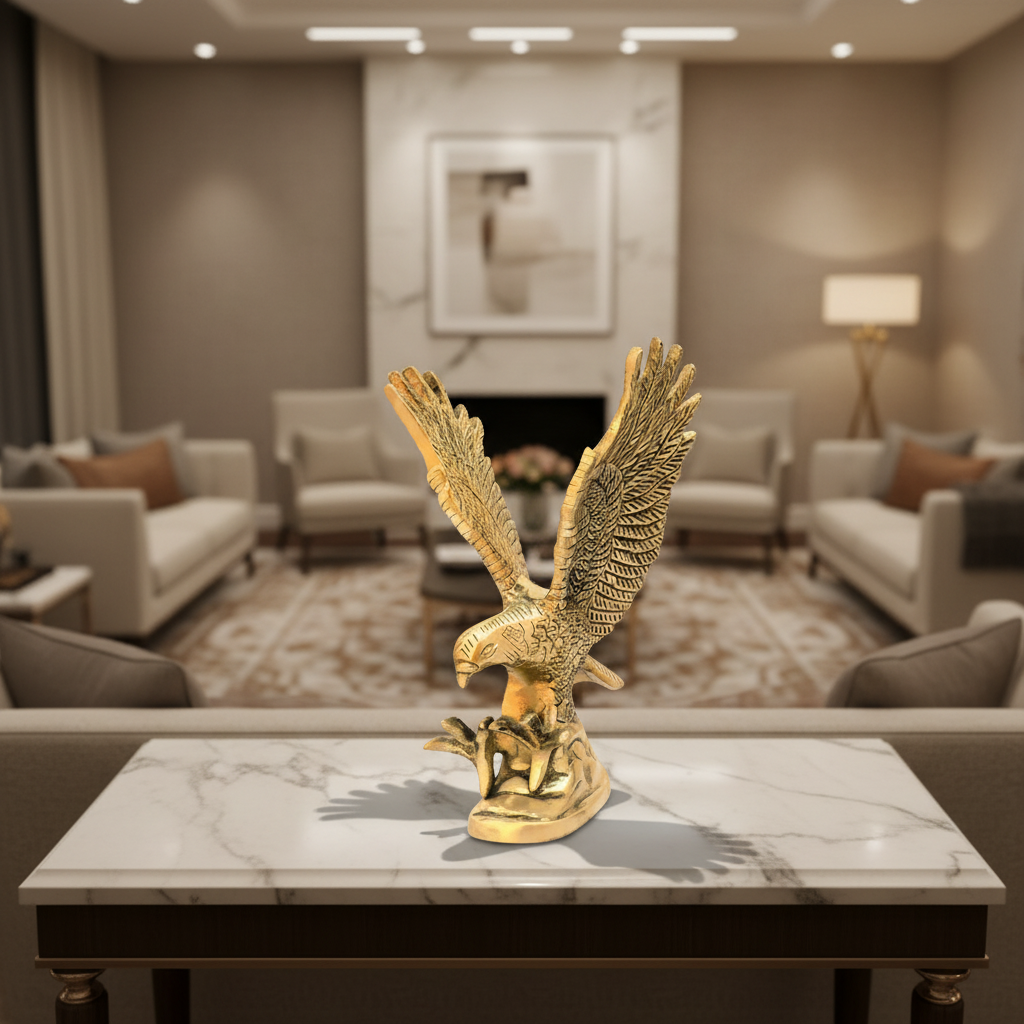 Antique Brass Eagle Showpiece Decorative Sculpture