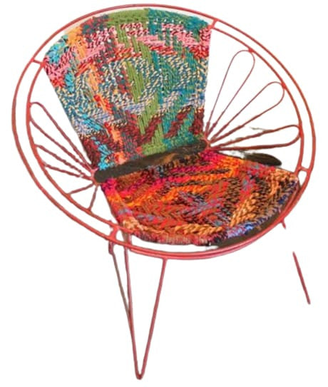 Handcrafted Iron Pipe Chair – Multicolour
