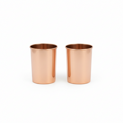 Copper Glass Set of 2 300ml Ayurvedic Drinking Tumblers
