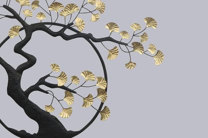 Golden Tree Metal Wall Art for Living Room and Hotel Decor - Brass Decors