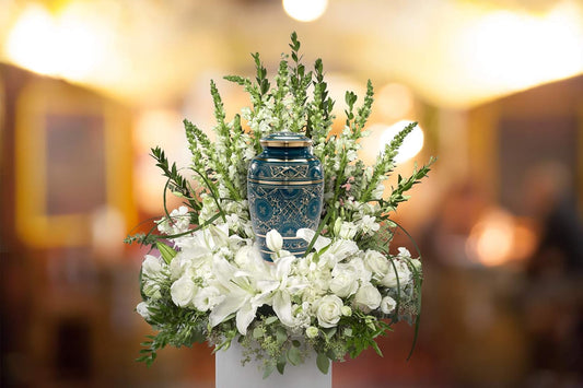 Teal Majestic Radiance Cremation Urn – Keepsake for Adult Male Ashes