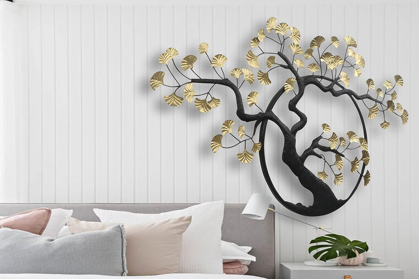 Golden Tree Metal Wall Art for Living Room and Hotel Decor - Brass Decors
