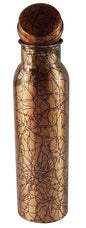 Pure Copper Handcrafted Meena Print Bottle – 1 Litre Seamless Route Map Design
