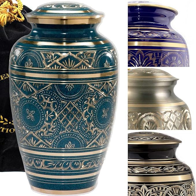 Teal Majestic Radiance Cremation Urn – Keepsake for Adult Male Ashes