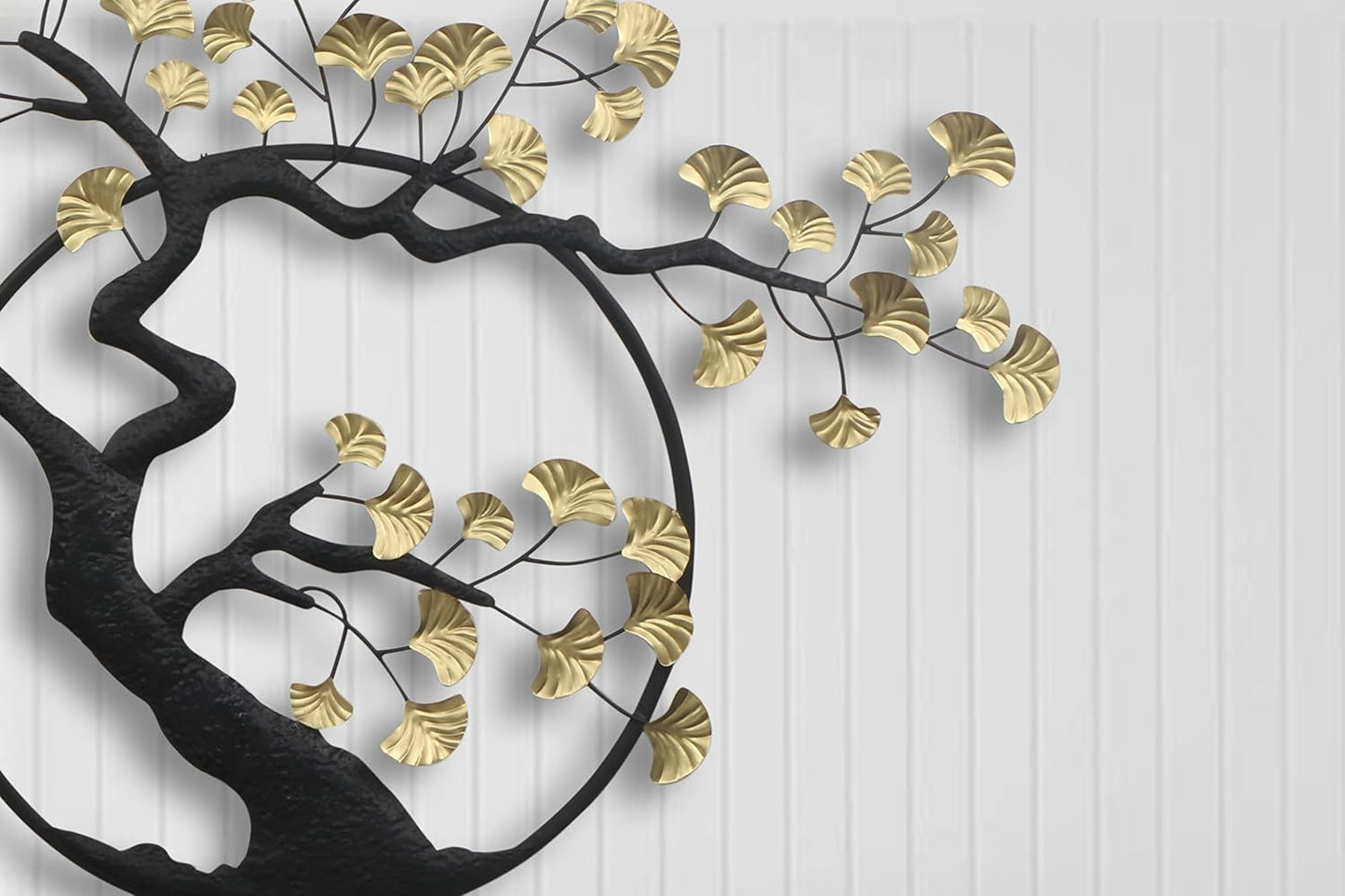 Golden Tree Metal Wall Art for Living Room and Hotel Decor - Brass Decors