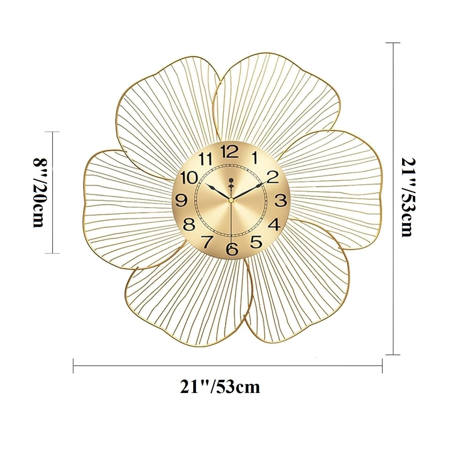 White Gold Handmade Metal Wall Clock – Luxury Wire Design Decor - Brass Decors