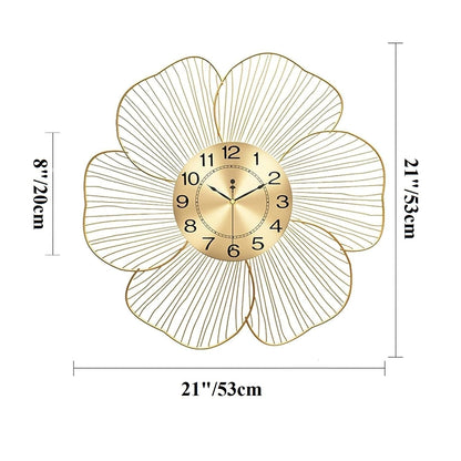 White Gold Handmade Metal Wall Clock – Luxury Wire Design Decor - Brass Decors