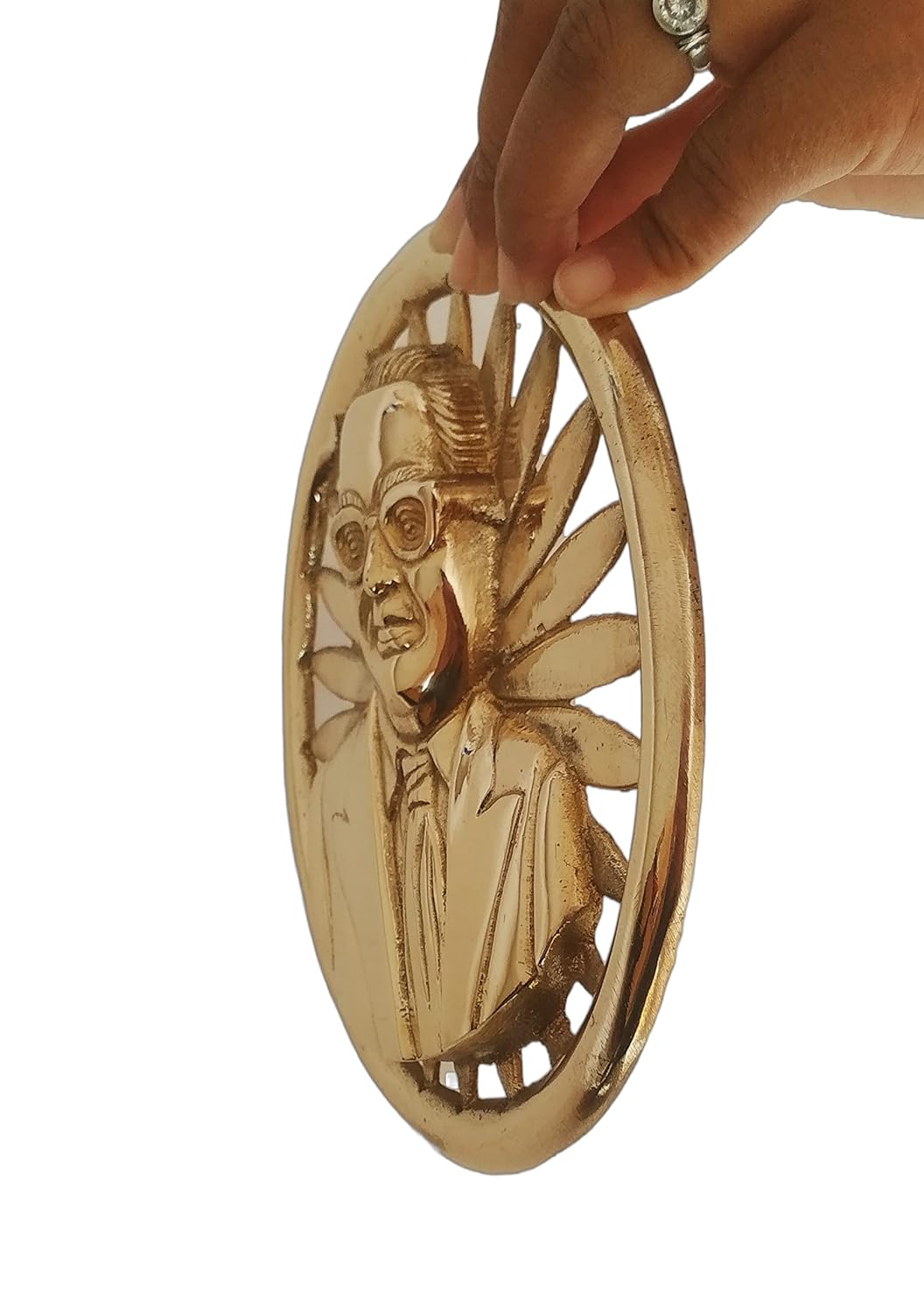 Dr Babasaheb Ambedkar Brass Statue on Ashok Chakra Wall Mount