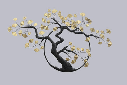 Golden Tree Metal Wall Art for Living Room and Hotel Decor - Brass Decors