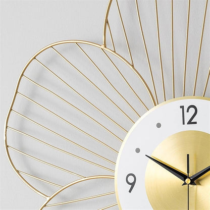 White Gold Handmade Metal Wall Clock – Luxury Wire Design Decor - Brass Decors
