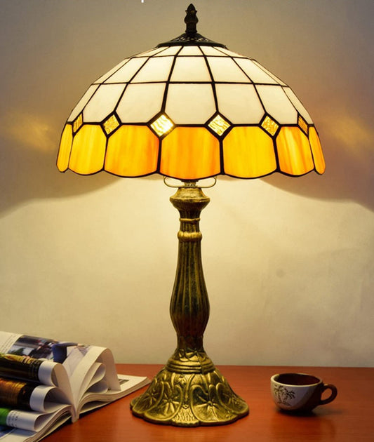 Metal Stained Glass Shade Table Lamp – Luxurious Designer Lighting