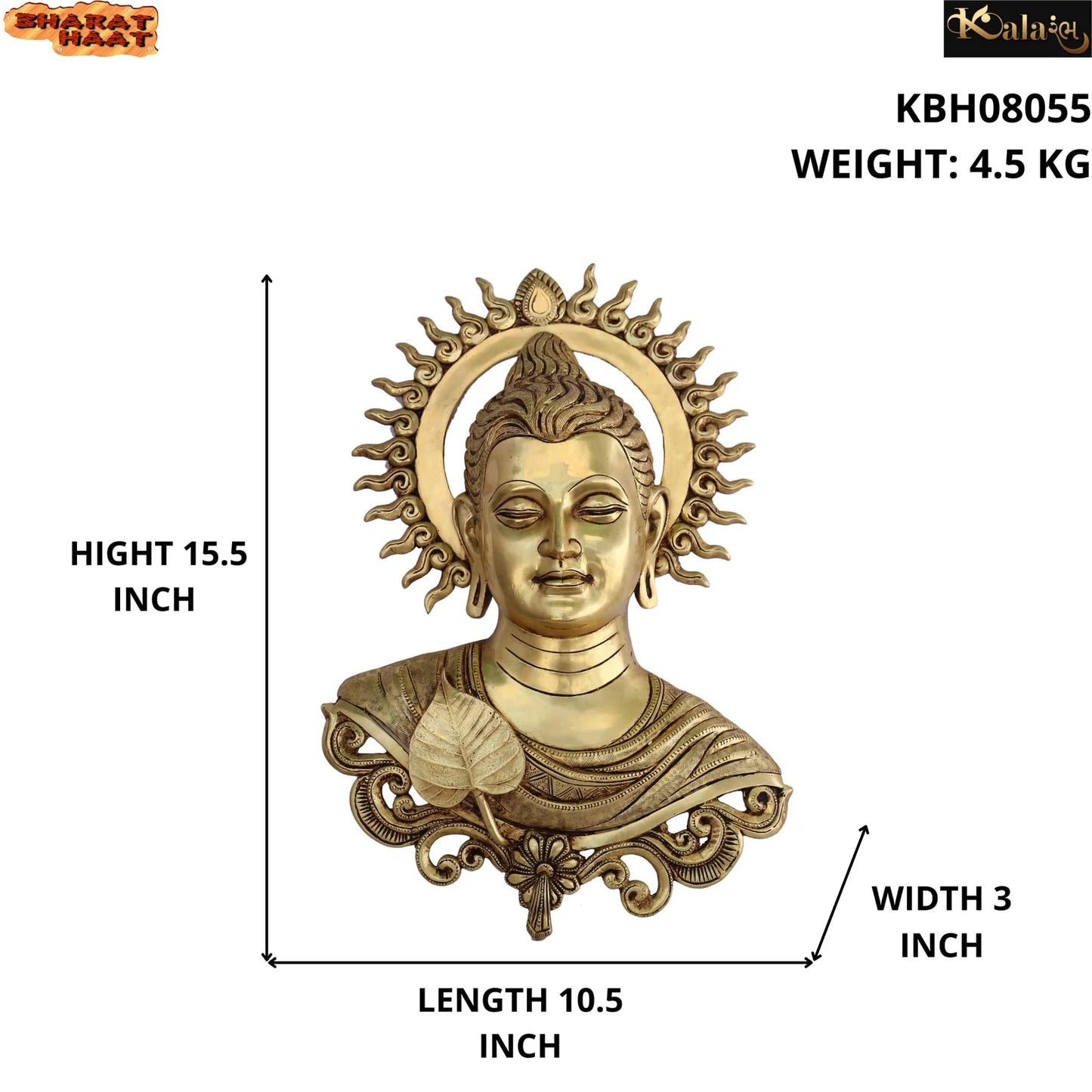 Brass Buddha God Idol Collectible Handicraft