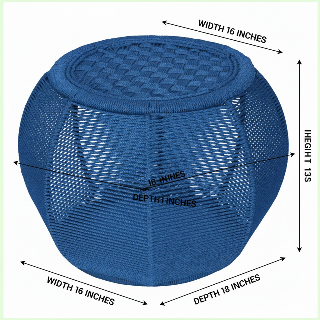 Handmade Mudda Stool Iron Frame with Handwoven Rope