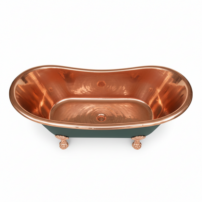 Copper bathtub with a white background