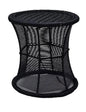 Handwoven Black Rope Mudda Stool – Iron Frame Round Sitting Stool