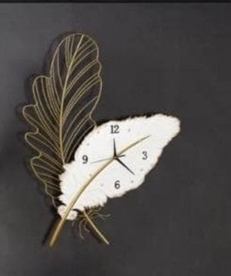 Metal Leaf Wall Clock