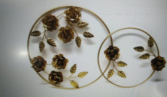 Leaves Metal Wall Decor With Golden Frame
