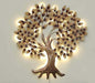 Golden Enchanting Tree Metal Wall Art – Decorative Metal Leaf Hanging (45 × 4 × 45 Inch)