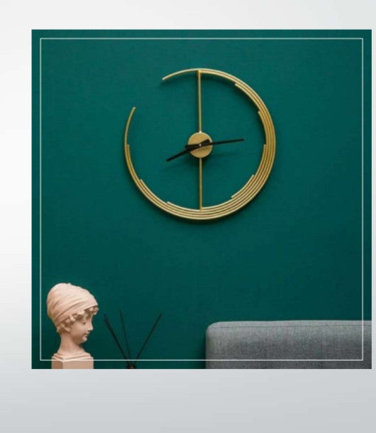 Designer Half-Ring Metal Wall Clock – 25"