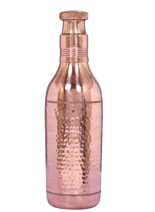 Hammered Copper Water Bottle – Long Neck, 1L