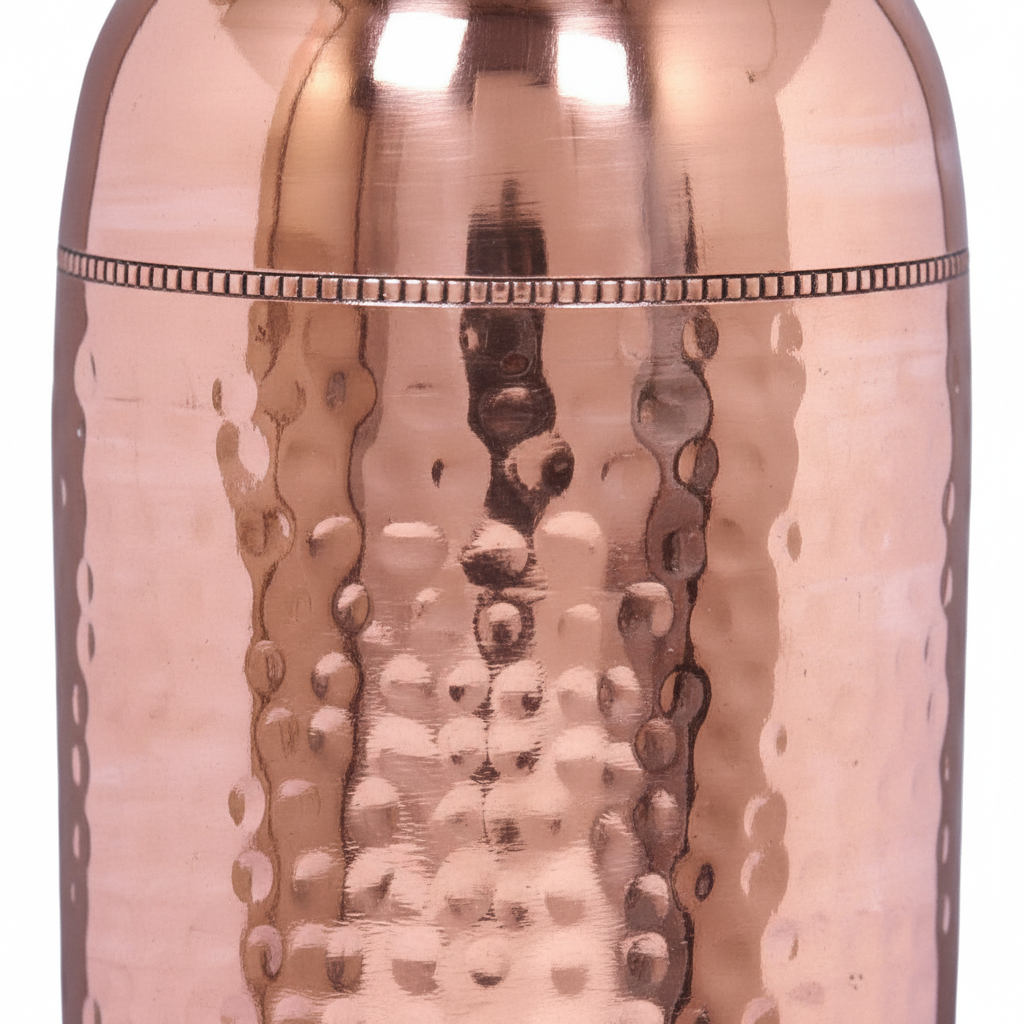 Hammered  Long Neck Copper Water Bottle 1L
