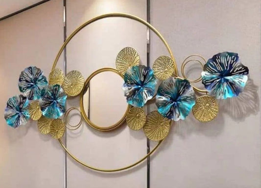 Metal Flower Shape Wall Décor With Frame