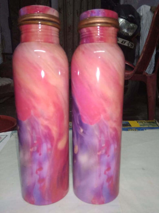 Pink & Purple Coloured Copper Water Bottle Set of 2