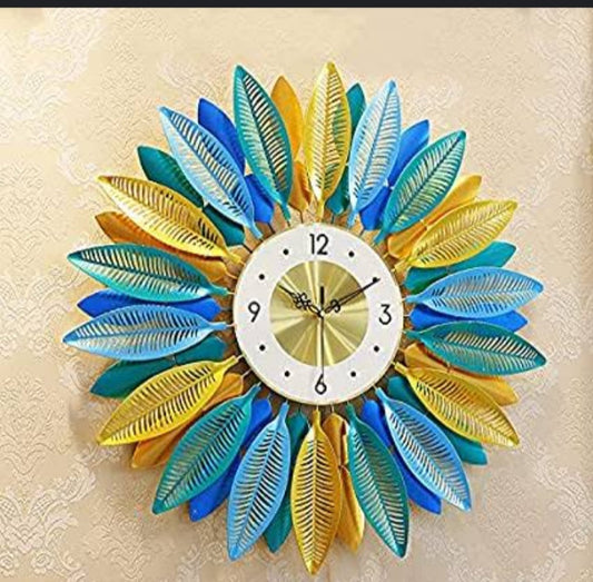 Leaves Shape Metal Wall Watch