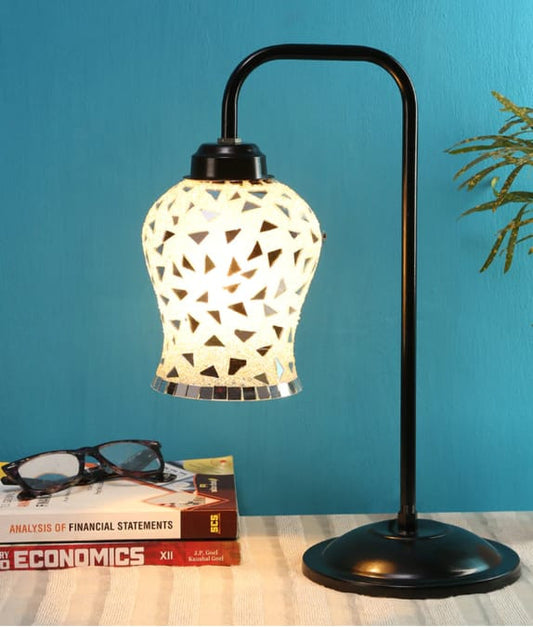 Multi Color Glass Table Lamp with Black Base