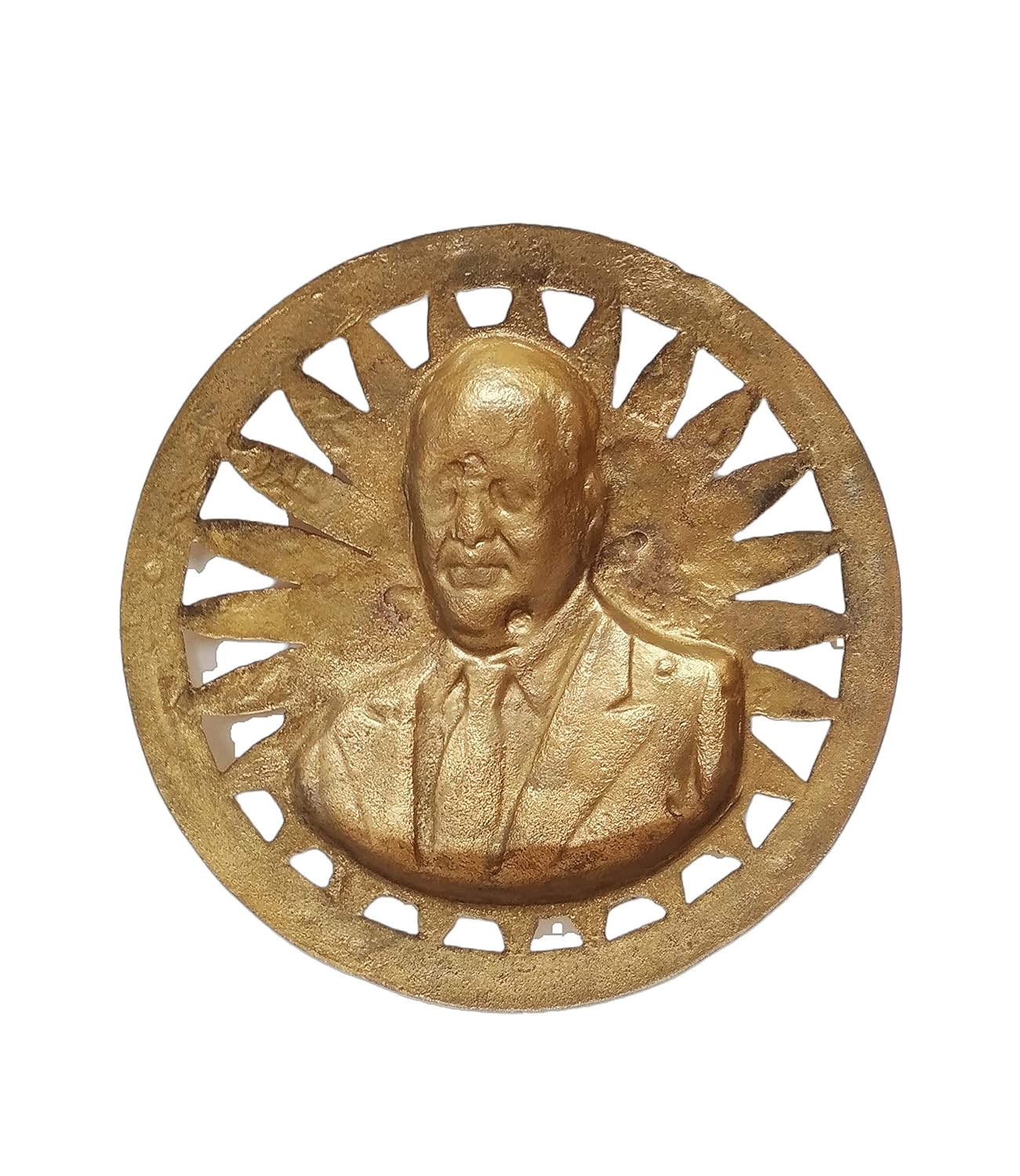 Dr Babasaheb Ambedkar Brass Statue on Ashok Chakra Wall Mount