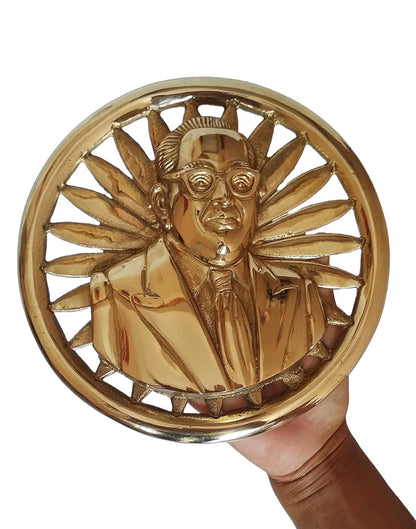 Dr Babasaheb Ambedkar Brass Statue on Ashok Chakra Wall Mount