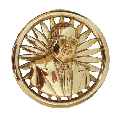 Dr Babasaheb Ambedkar Brass Statue on Ashok Chakra Wall Mount