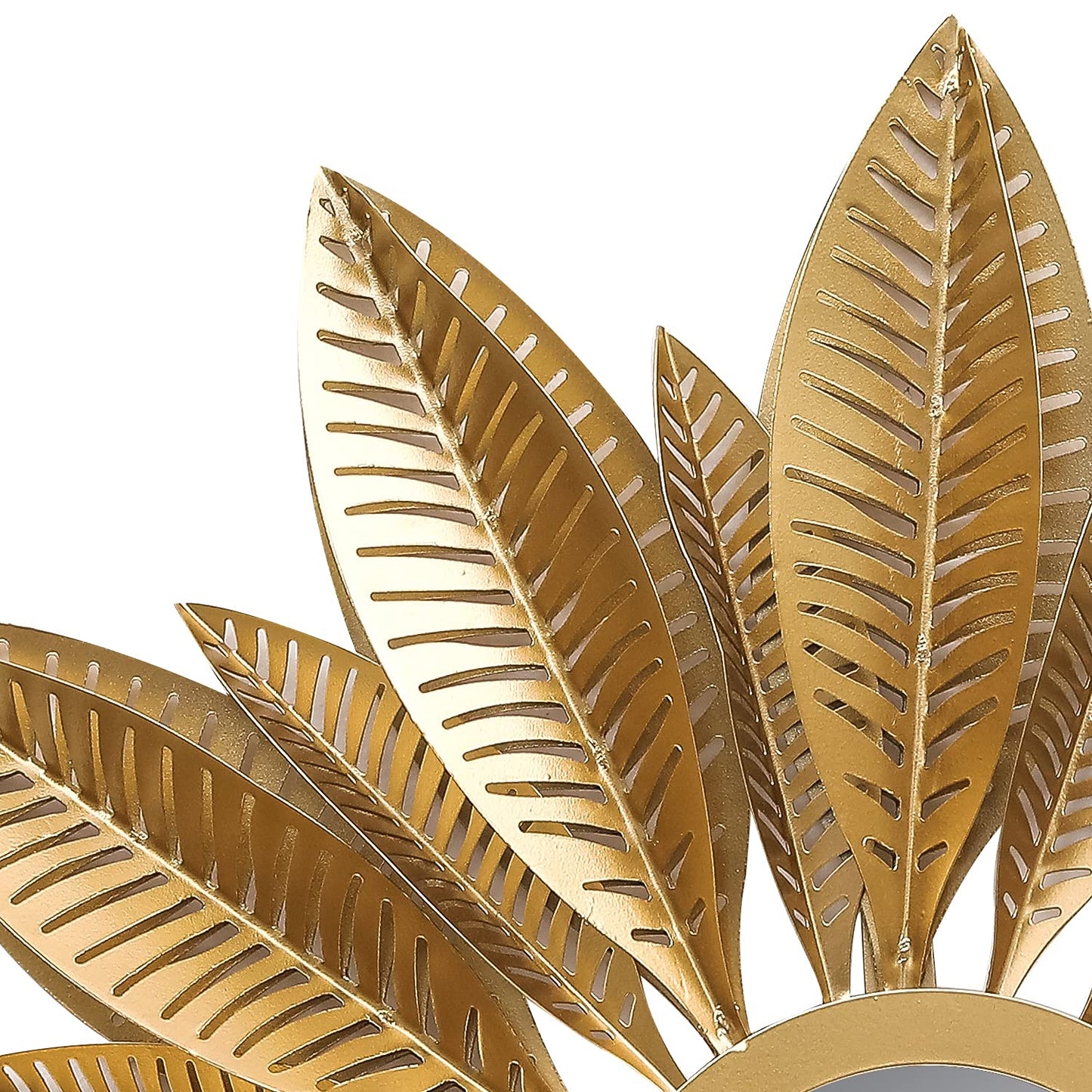 Gold leaf decorative item on a white background