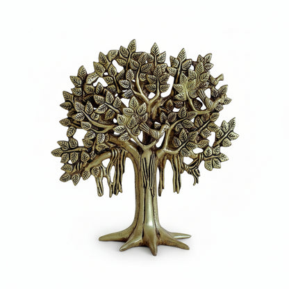 Bronze tree sculpture on a white background