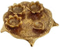 Pooja Plate with Four Diyas – Decorative Silver/Gold Polished Plate (9 Inch)