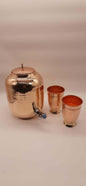 Hammered Pure Copper Water Dispenser (Matka/Pot) – 5 Litre with 2 Copper Glasses & Stand