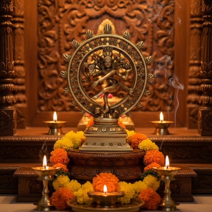 Brass Nataraj Dancing Shiva Idol - Brass Decors