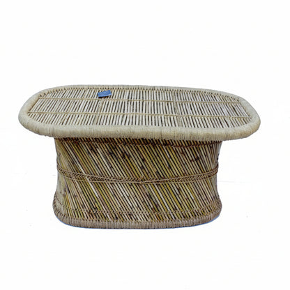 Wicker coffee table on a white background