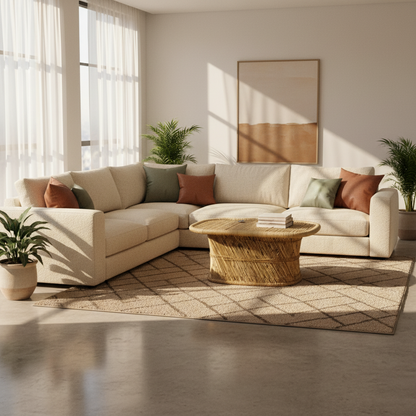 Bamboo Mudda Table Natural Beige Finish